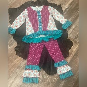 Pink Sky Floral 2-Piece Set for Girls Size 5T